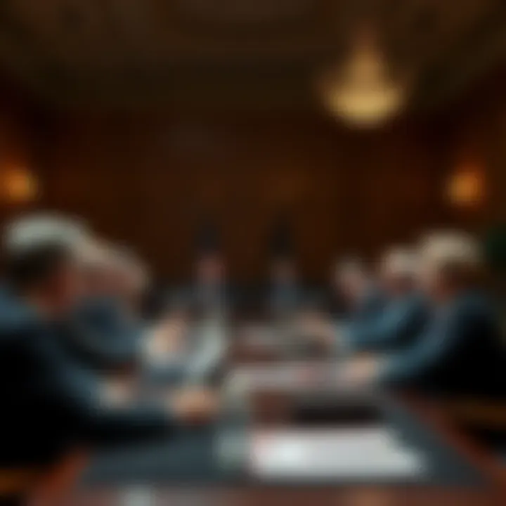 Senators in a meeting discussing the new ban on trading in prediction markets to uphold ethical standards