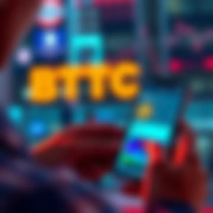 A person using a smartphone to send Bitcoin to a bc1 wallet, with wallet apps visible on the screen