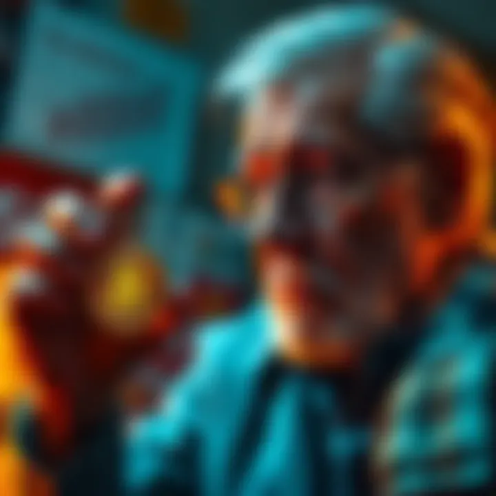 Elderly man confused and worried while trying to access his locked Coinbase wallet with Bitcoin
