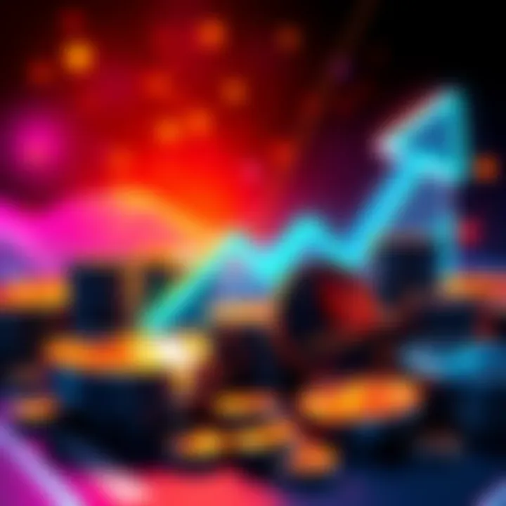 Illustration showing an upward trend of Ethereum coins, symbolizing SharpLink Gaming's increase in ETH holdings.