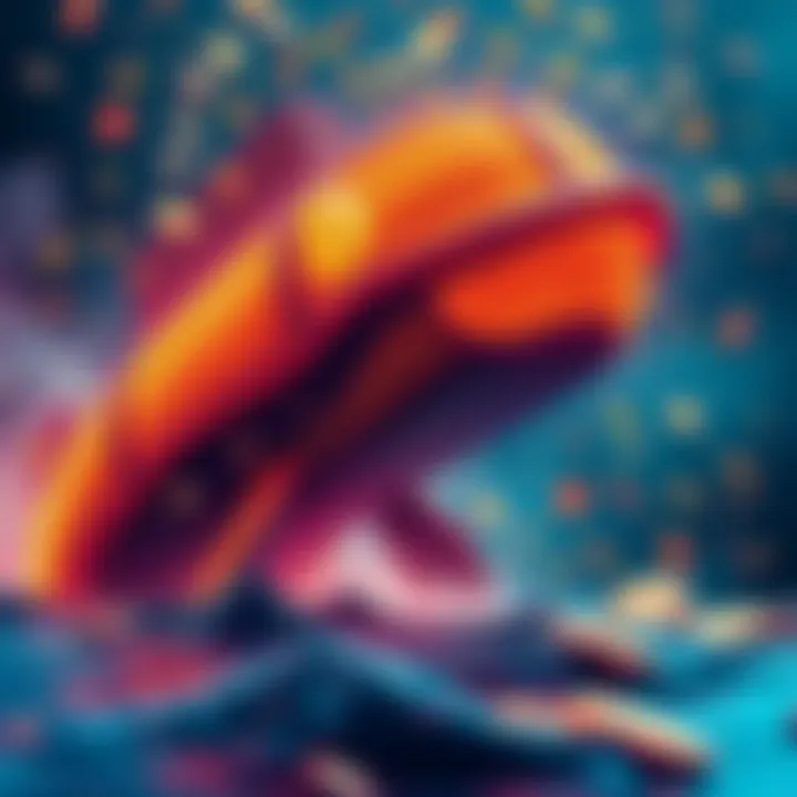 SHIB whale token dump A digital representation of a SHIB whale releasing 400 billion tokens, illustrating market activity and volatility.
