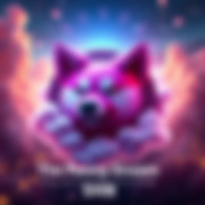 A vibrant Shiba Inu coin logo surrounded by a cloud representing dreams and aspirations for financial freedom