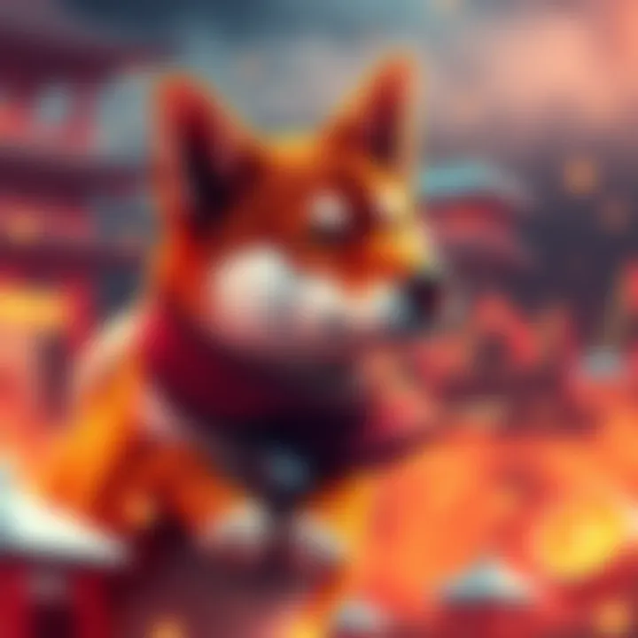 Representation of Shiba Inu cryptocurrency price at $0.059776, highlighting support and buying pressure.