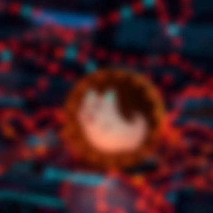 A digital representation of the Shiba Coin logo with a blockchain theme in the background