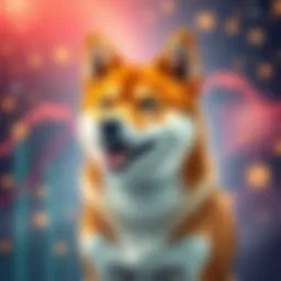A Shiba Inu dog with a vibrant background symbolizing growth in cryptocurrency, showcasing excitement in the market.