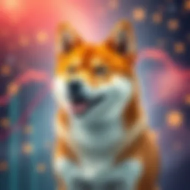 A Shiba Inu dog with a vibrant background symbolizing growth in cryptocurrency, showcasing excitement in the market.