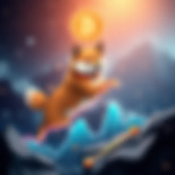 An upward trend graph with Shiba Inu coin symbol, indicating price predictions for 2026-2027