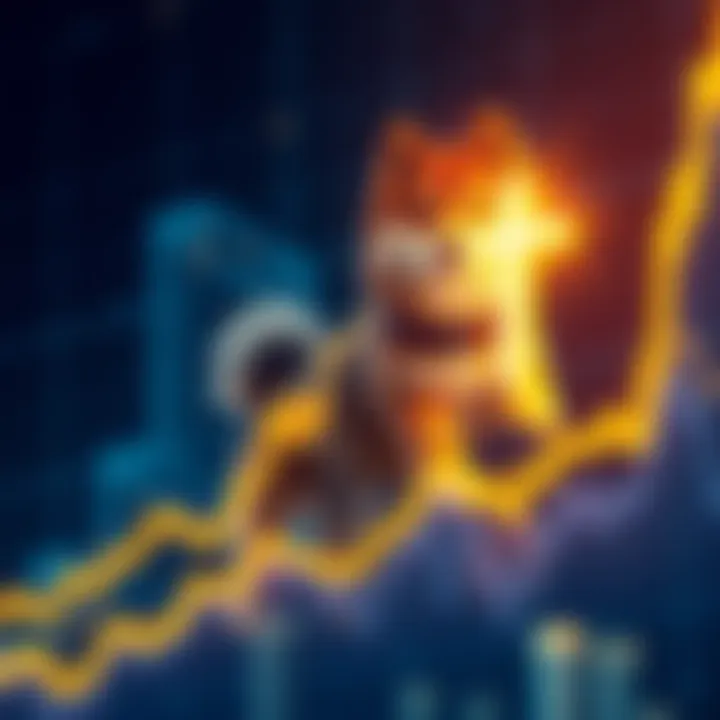 A financial chart showing a sharp upward trend in the price of Shiba Inu (SHIB) with a Golden Cross pattern highlighted.