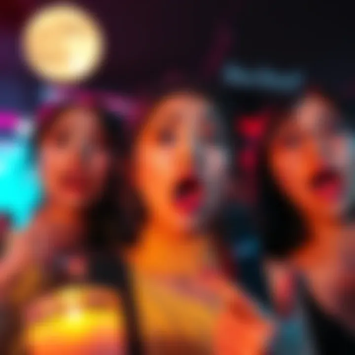 Shocked beauty enthusiasts Group of beauty enthusiasts showing shock over the news of the moon's bankruptcy, highlighting their concern about beauty culture and financial issues.
