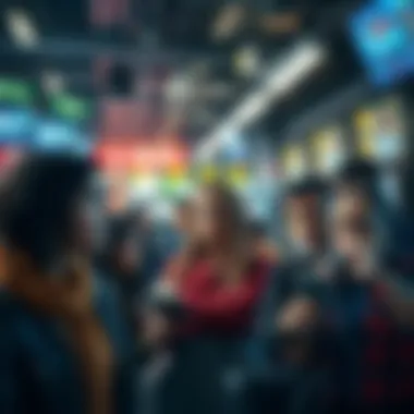 A group of diverse people looking concerned while watching news on screens in a busy setting, reflecting the impact of recent developments across various sectors.