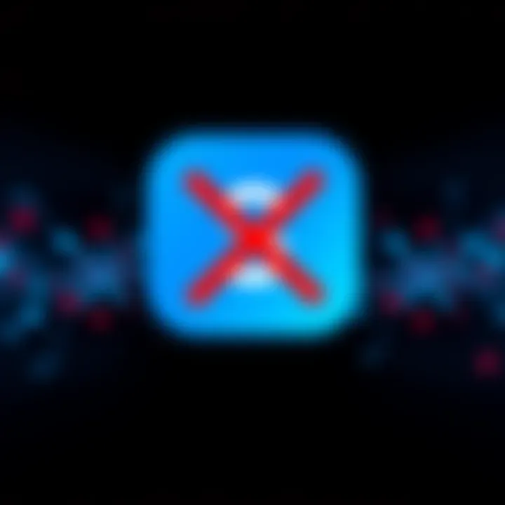 Visual of Signal App logo with a red block symbol, representing the prohibition of donations