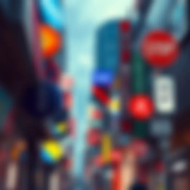 A collection of various signs in an urban area, showcasing their different shapes, colors, and messages that convey information to the public.