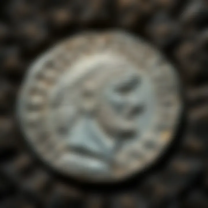 Close-up of a silver drachm featuring the portrait of King Ariarathes IV, showcasing detailed craftsmanship and ancient design.