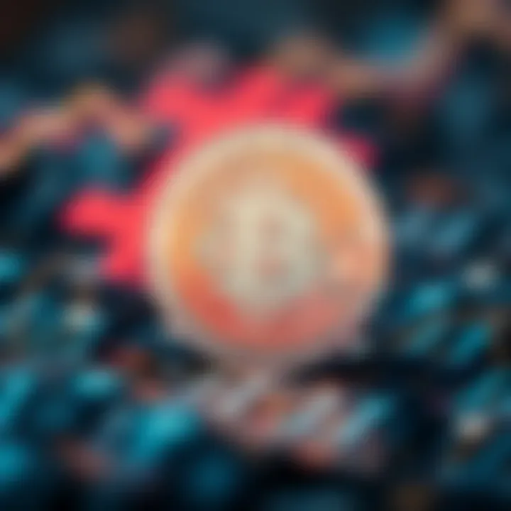 A silver coin with digital symbols reflecting the trend of silver as a digital asset, with a blurred Bitcoin symbol in the background.