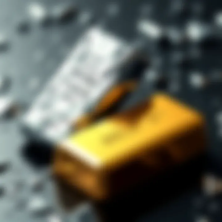 A visual comparison of silver bars and gold bars, highlighting silver's rise in the market.