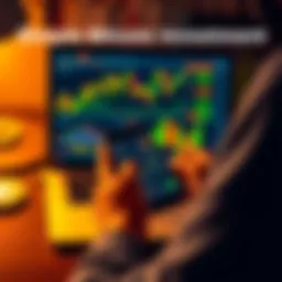 A person analyzing Bitcoin charts on a laptop while holding a smartphone showing a cryptocurrency app