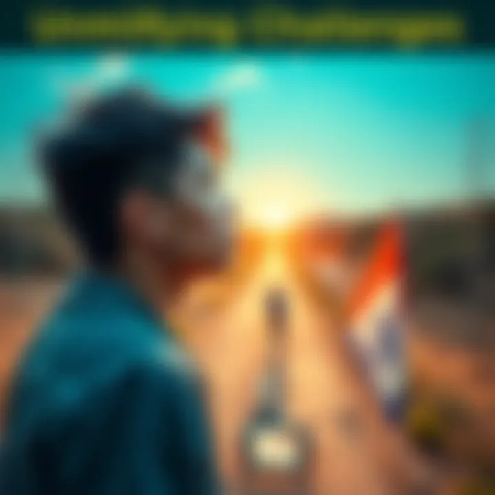 A person looking at a clear path ahead, contemplating solutions with a thoughtful expression in a bright environment.