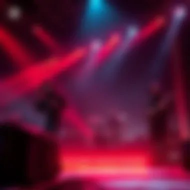 Sleep Token Performance A live performance by Sleep Token, featuring the band members wearing unique masks and outfits on stage, surrounded by atmospheric lighting.