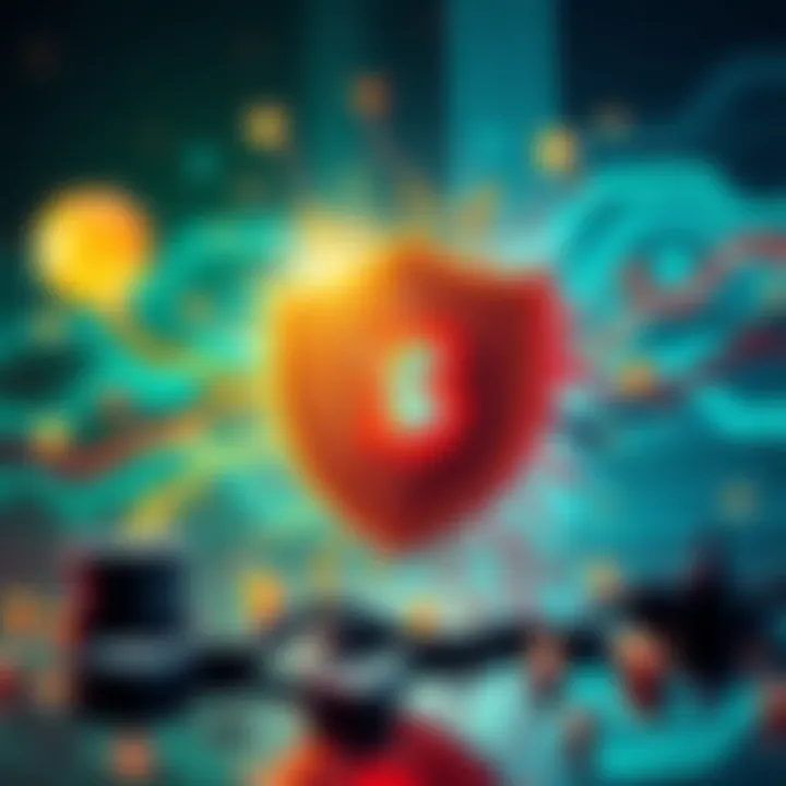 A digital illustration showing a broken smart contract symbol with AI elements in the background, representing the risks of using AI in coding.