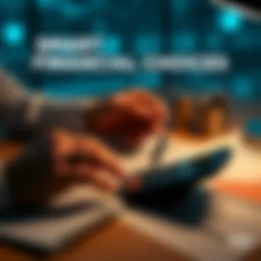 A person reviewing financial options with a calculator and investment charts on a table