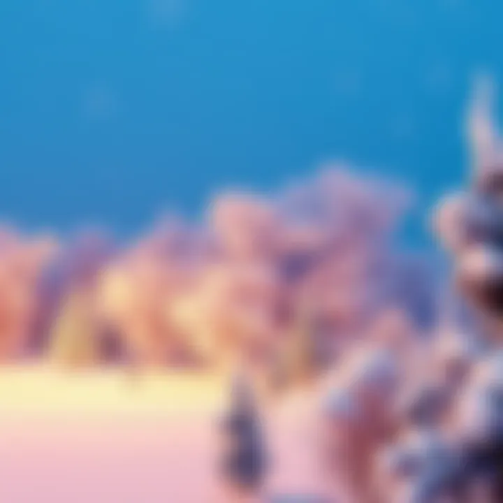 A winter scene with heavy snowfall covering trees and ground, signaling the chill of winter