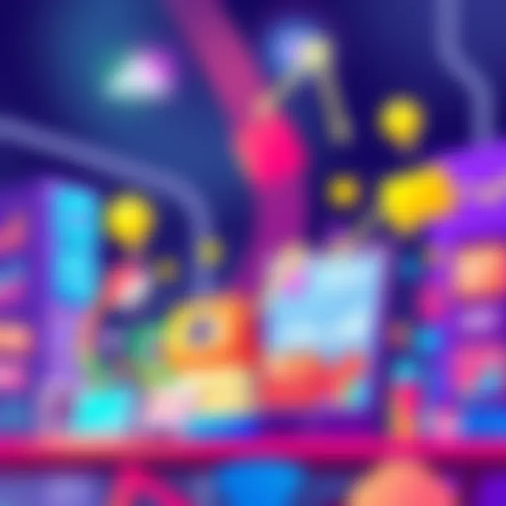 An illustration showing SOL's innovative marketing strategies with bright colors and fun elements, symbolizing engagement and growth in the market.