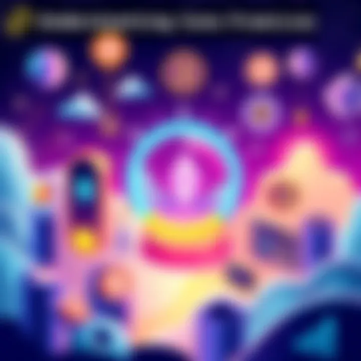A conceptual illustration depicting the staking process of SOL with visuals of cryptocurrency symbols and graphics representing rewards and safety measures.