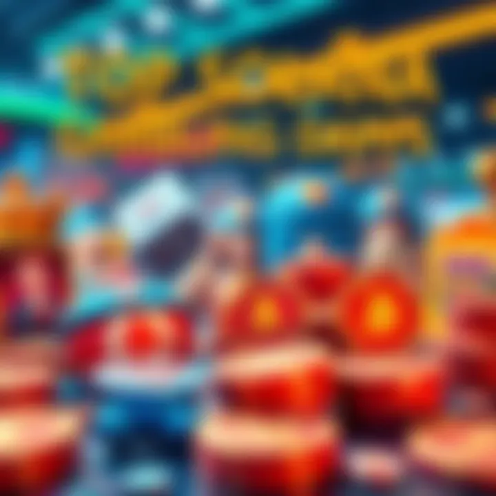 A visual representation of popular gambling dapps on the Solana blockchain, featuring game icons and digital coins for easy transactions.