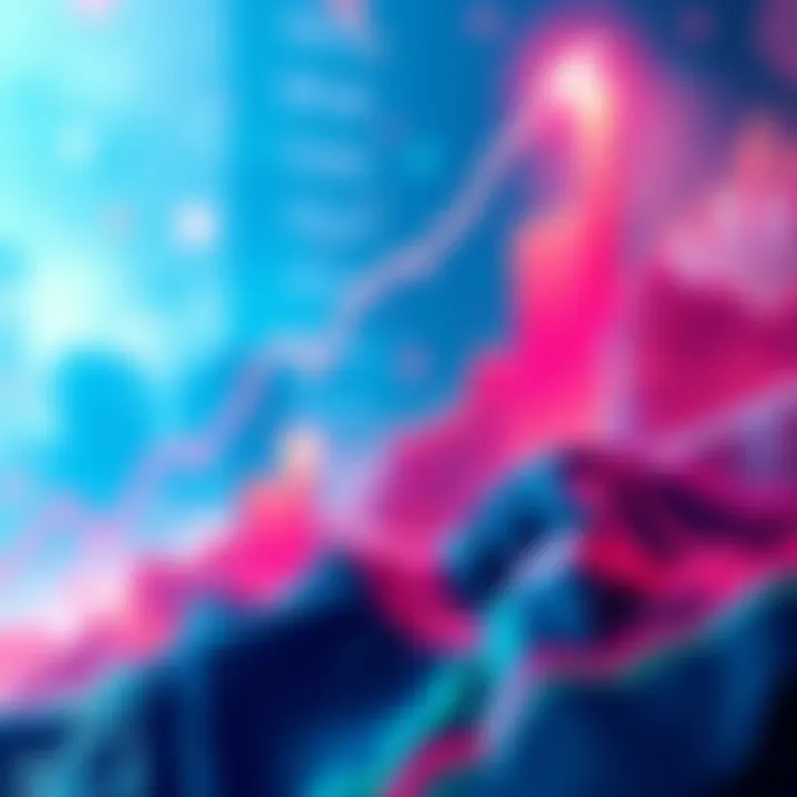 A visual representation of Solana's market growing, symbolizing an influx of investment, with vibrant charts and upward trends.