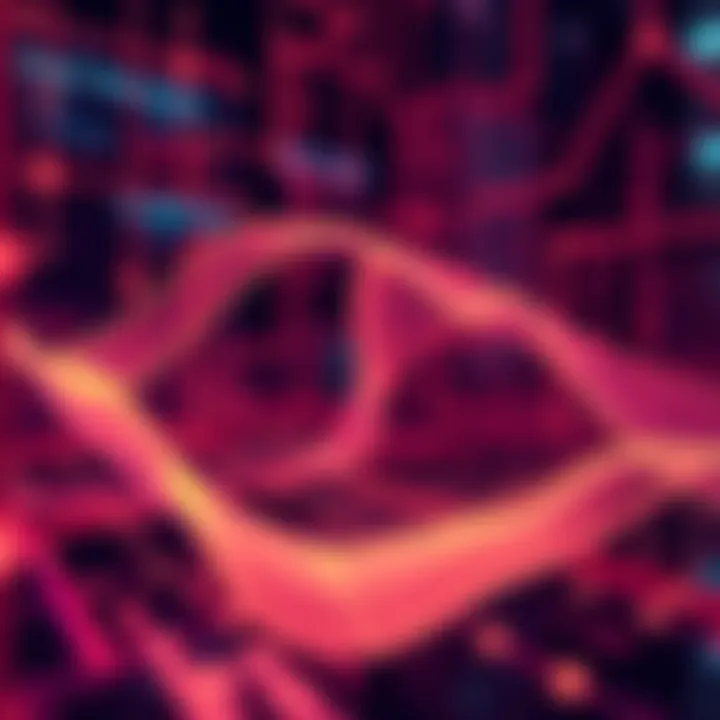 A digital representation of Solana RPC nodes in action, showing data flow for tracking token mints and transactions.