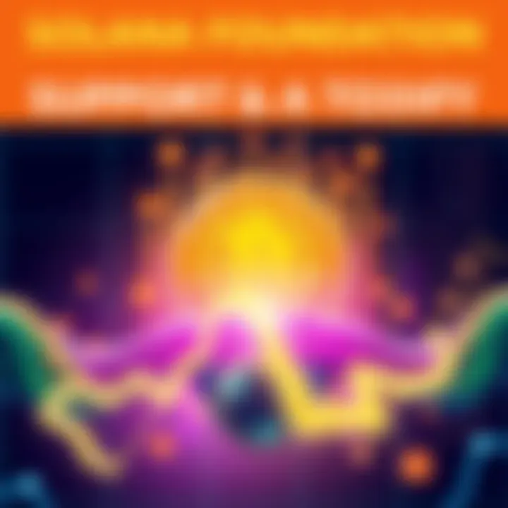 Graphic showing Solana Foundation lending USDT to AAVE, with symbols representing DeFi and finance, showcasing collaboration in the crypto space.
