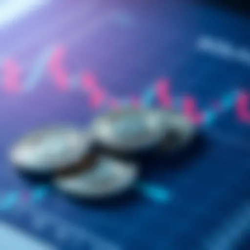Solana coins on a graph A close-up of Solana coins placed on a financial graph showing fluctuating trends, illustrating the decision to sell or hold investments.