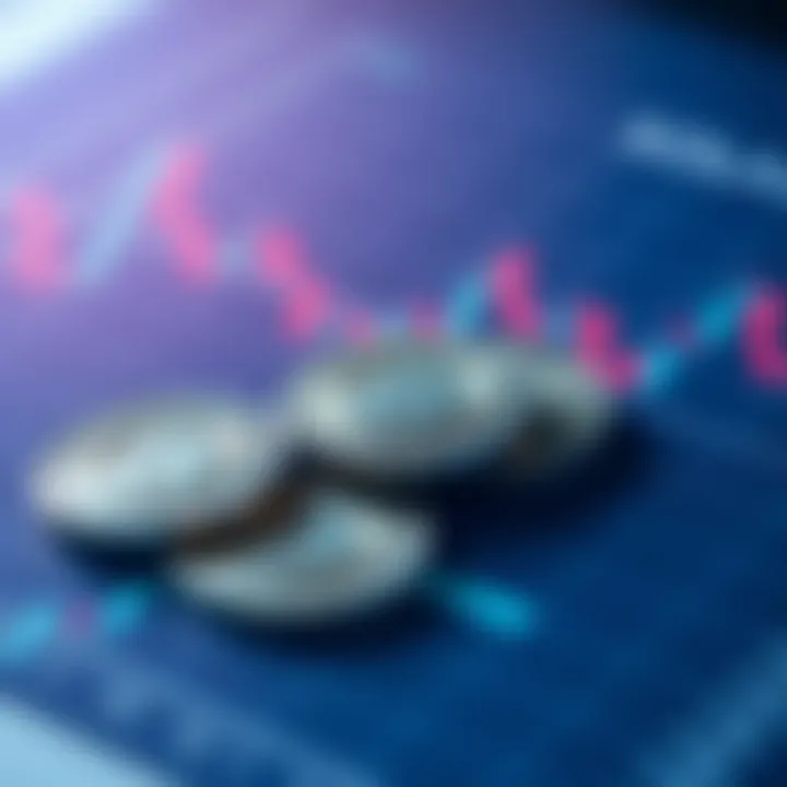 Solana coins on a graph A close-up of Solana coins placed on a financial graph showing fluctuating trends, illustrating the decision to sell or hold investments.