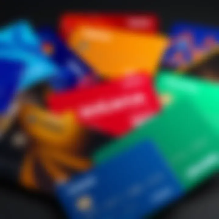 An assortment of credit cards featuring Solana branding, highlighting Solcard and Redotpay with a modern financial theme.