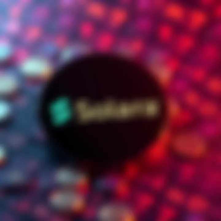 The Solana logo displayed prominently with symbols of cryptocurrency transactions in the background