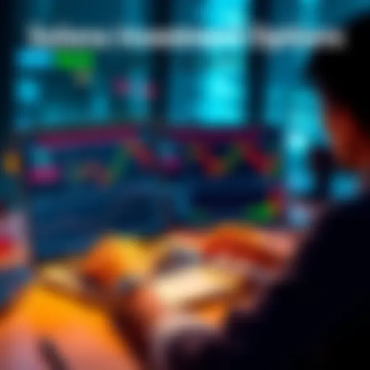 A person analyzing Solana price charts and investment options on a laptop with financial graphs on the screen.