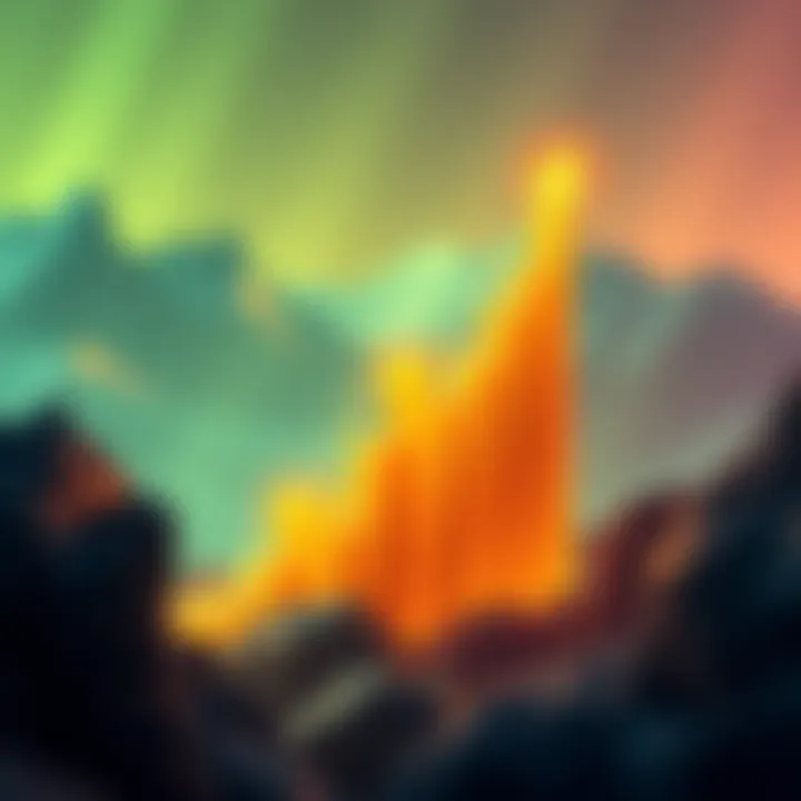 A digital representation of Solana's logo with a rising graph indicating growth to $100 in cryptocurrency value