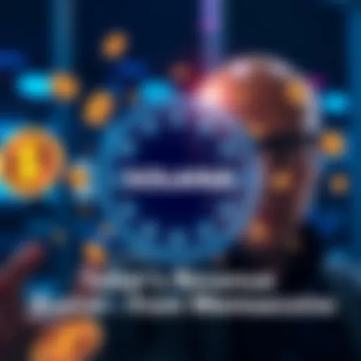 A graphic showing Solana's logo surrounded by memecoin symbols, representing the $1.6 billion revenue increase, with a concerned figure representing Anatoly Yakovenko in the background.