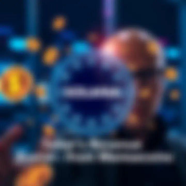 A graphic showing Solana's logo surrounded by memecoin symbols, representing the $1.6 billion revenue increase, with a concerned figure representing Anatoly Yakovenko in the background.