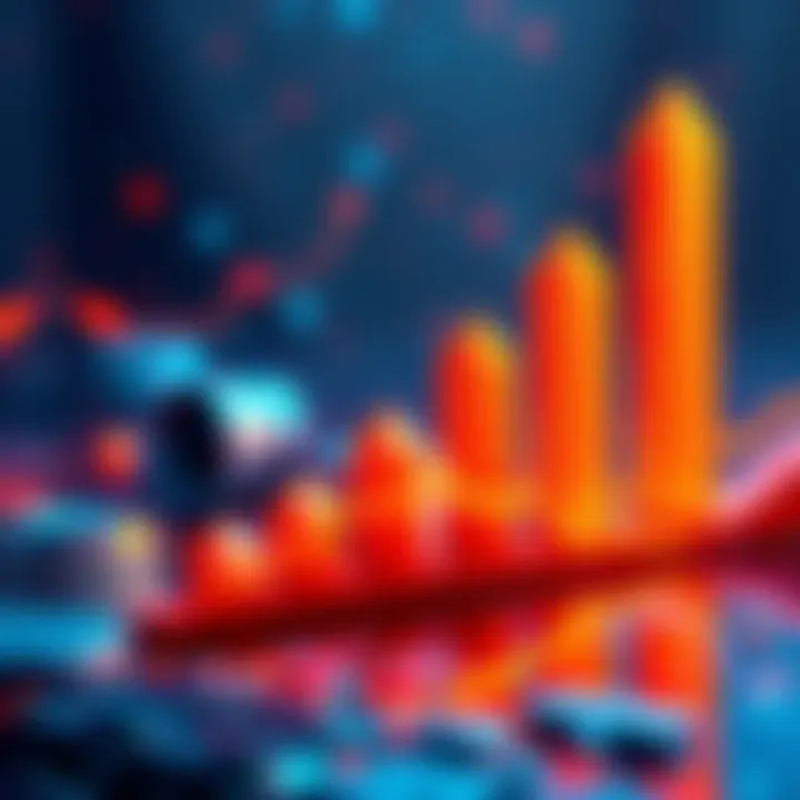 A visual representation of Solana's transaction volume increase, showcasing upward arrows and blockchain imagery.