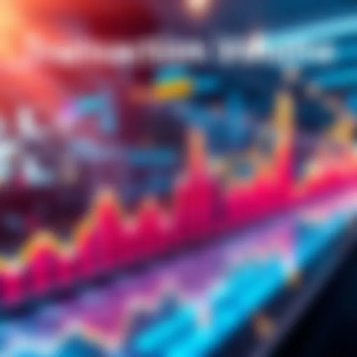 Solana Tops Transaction Volume A graph showing Solana's transaction volume surpassing all competitors combined, with a bright and dynamic background.