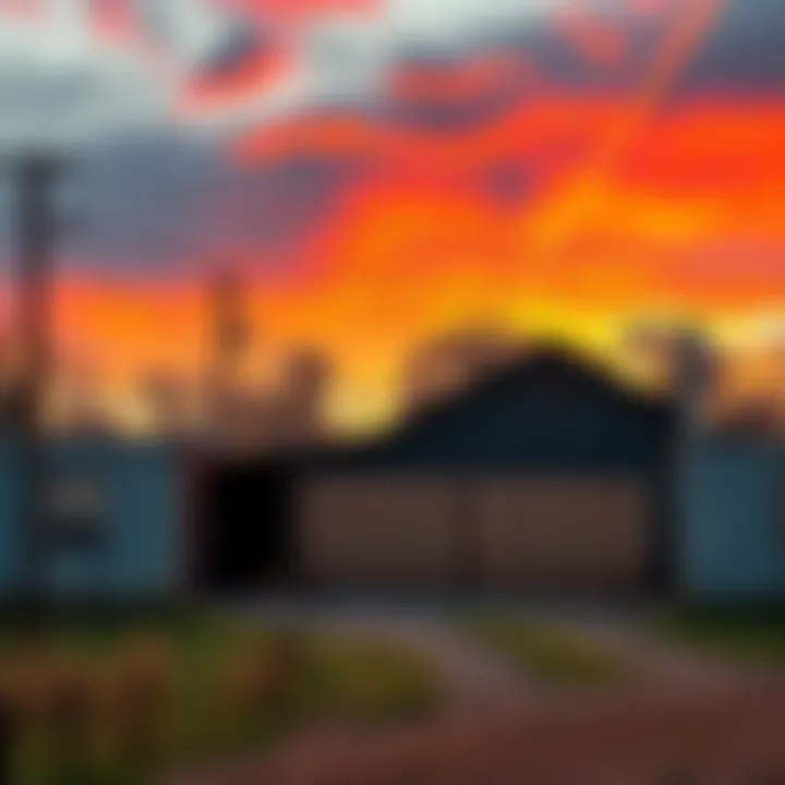 A South Carolina property with utility lines and mining equipment, highlighting its suitability for bitcoin mining.