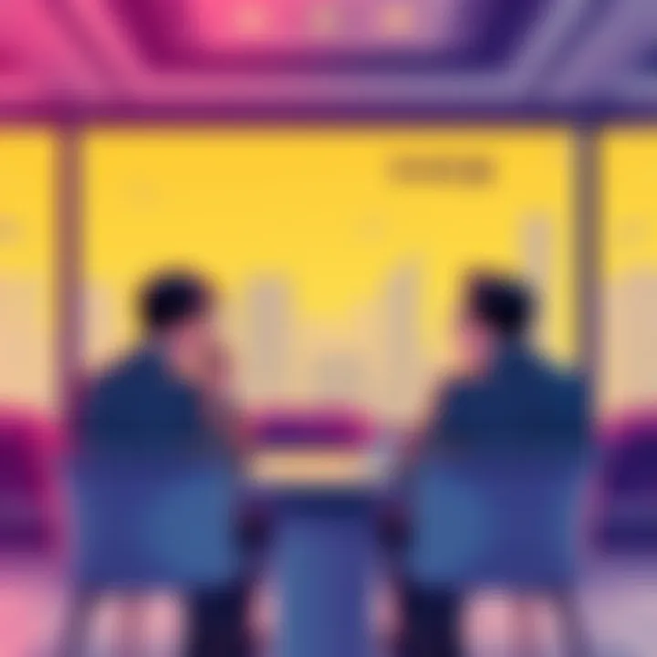 Illustration showing South Korean financial officials discussing stricter regulations for cryptocurrency institutions with a focus on compliance and safety in trading.