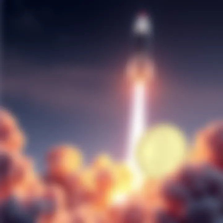 SpaceX IPO and Dogecoin A graphic showing a rocket representing SpaceX and a Dogecoin symbol, indicating the correlation between the IPO and Dogecoin prices.