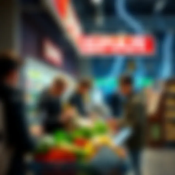 Customers making purchases at a SPAR supermarket in Switzerland using Bitcoin Lightning payments