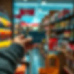 A person using a stablecoin card at a retail store checkout, showcasing the ease of card payments without direct crypto acceptance from merchants.