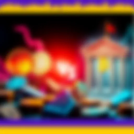 A visual comparison of stablecoin rewards and big banks with crypto symbols and bank logos