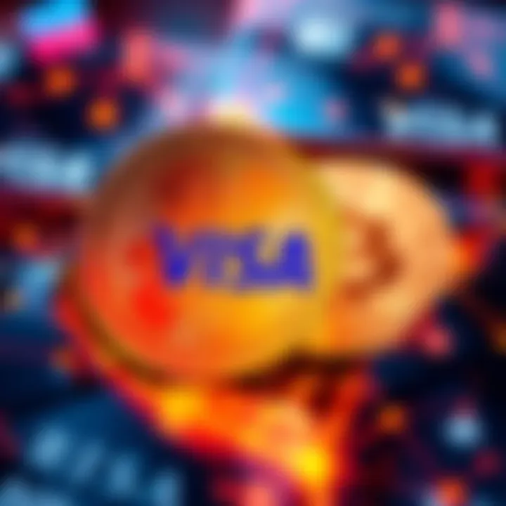 Stablecoins and Visa Integration A representation of stablecoins linked to Visa, symbolizing the connection between cryptocurrency and traditional payment systems.