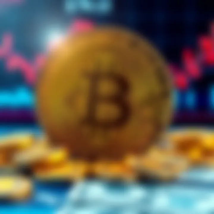 Visual representation of stablecoins like digital coins symbolizing U.S. dollar strength, with financial graphs in the background