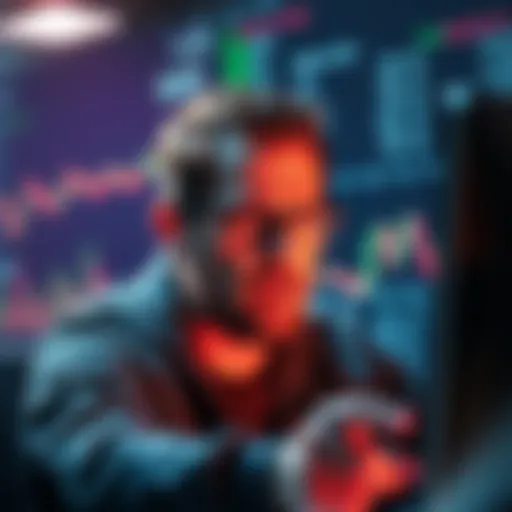 Staker with Stuck ETH Deposits A frustrated solo staker looks at his screen, showing 64 ETH stuck in pending deposits, with charts and data in the background.